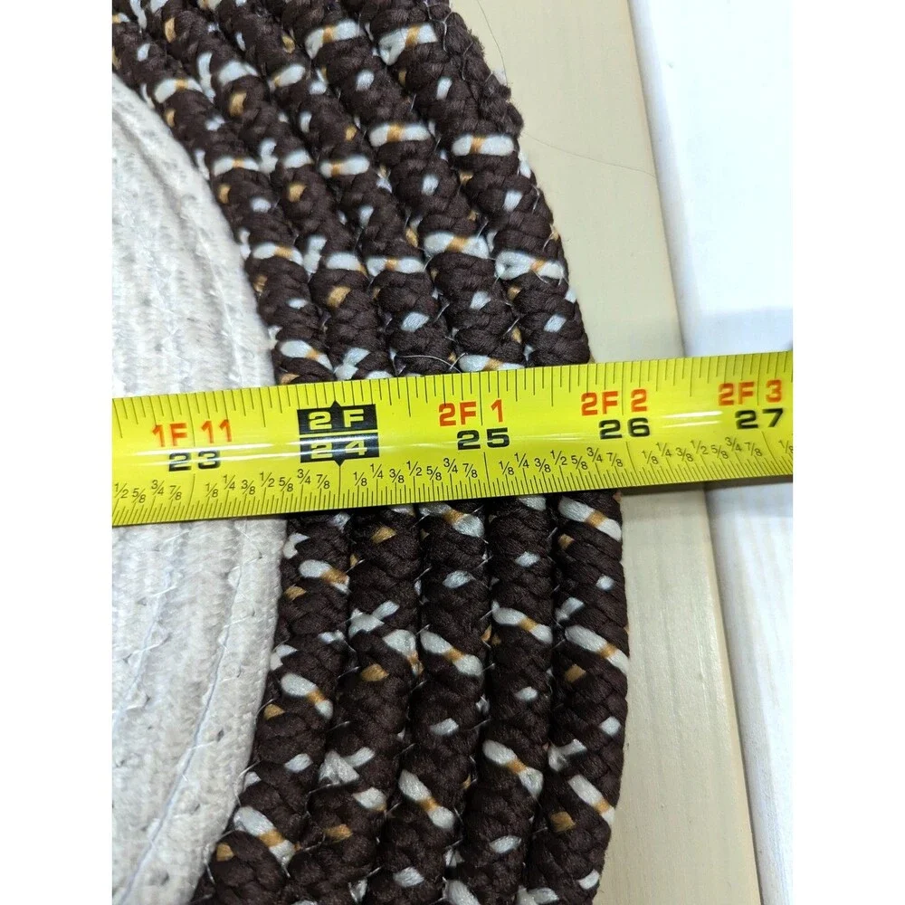 Coffee Floor Mat Rug Oval Braided Cream Friends Make Perfect Blend Cup 26